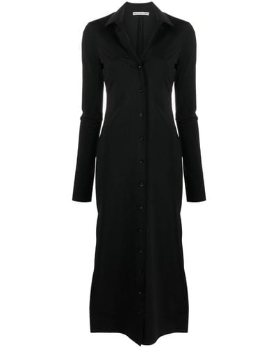 Alexander Wang Robe-chemise mi-longue à logo embossé - Noir