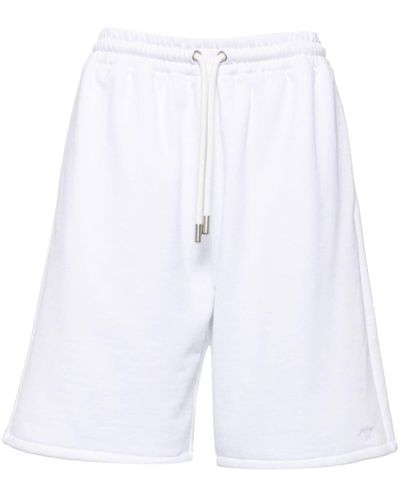 Off-White c/o Virgil Abloh Logo-embroidered Cotton Shorts - White