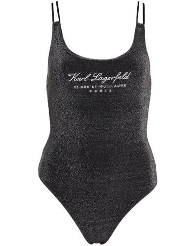 Karl Lagerfeld Hotel Karl Lurex Swimsuit - Black