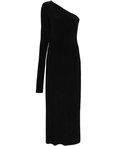 Sportmax One-shoulder Jersey Maxi Dress - Black