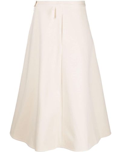 Moncler Cotton Midi Skirt - Natural