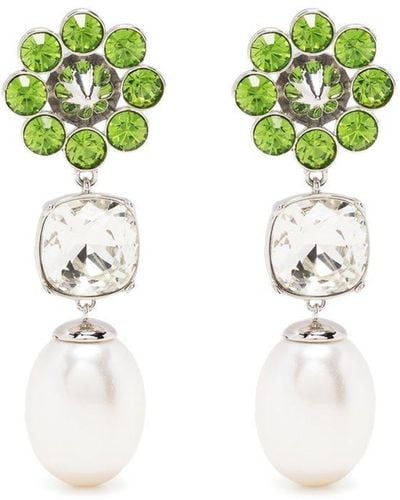 Shrimps Terry Faux Pearl-embellished Earrings - Green