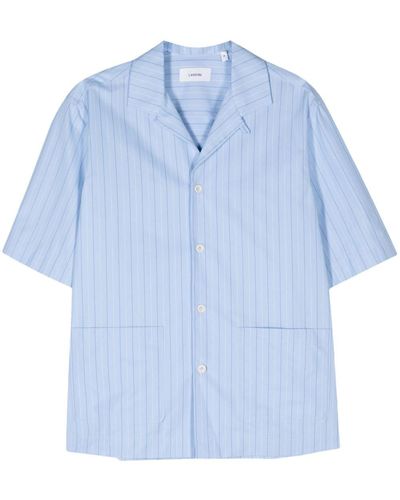 Lardini Pinstriped Cotton Shirt - Blue