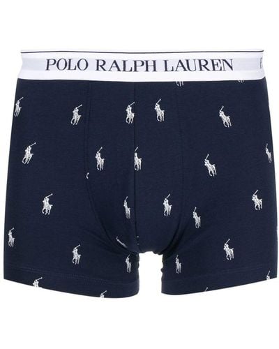 Polo Ralph Lauren 3 Pack Of Stretch Cotton Classic Trunks - Blue