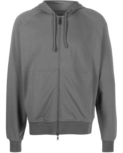 Zegna Sudadera con capucha y cremallera - Gris