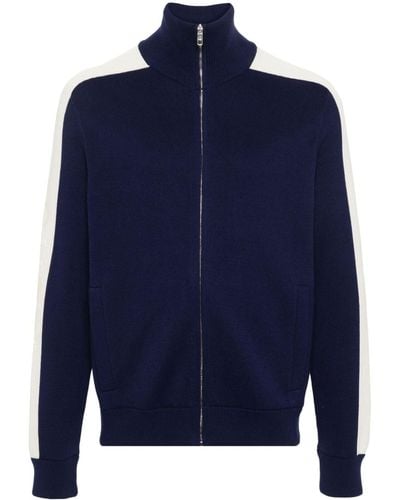 Gucci Knitted Zip-up Bomber Jacket - Blue