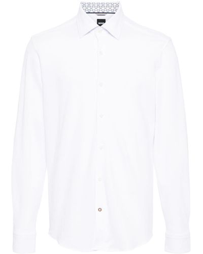 BOSS Plain Cotton Shirt - White