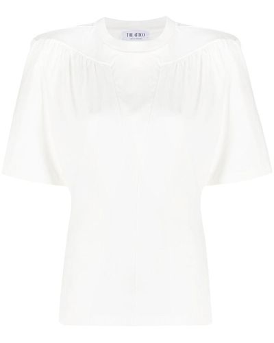 The Attico Camiseta Jewel con aberturas - Blanco