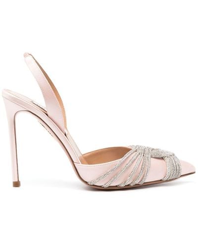 Aquazzura Gatsby 105mm Slingback Court Shoes - Pink