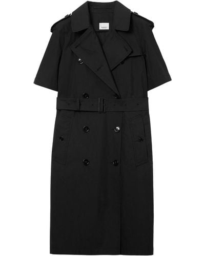 Burberry Short-sleeved Belted Trenchcoat Dress - Black