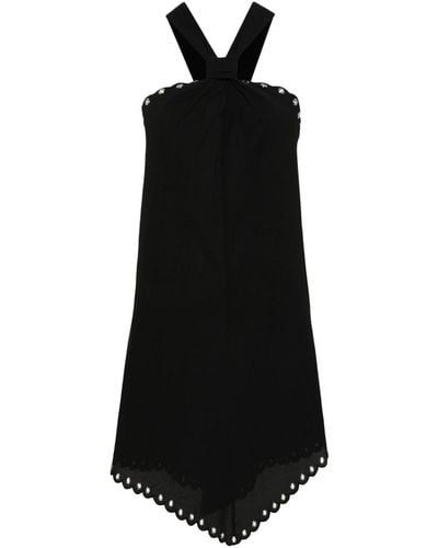 Isabel Marant Halterneck Scalloped Mini Dress - Black