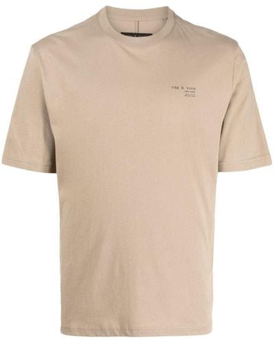 Rag & Bone T-shirt Met Logoprint - Naturel