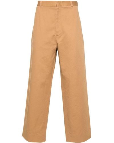 Gucci Twill Straight Trousers - Natural