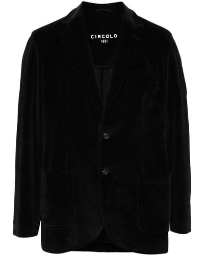 Circolo 1901 Single-breasted Velvet Blazer - Black