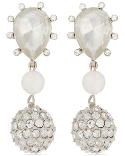 Oscar de la Renta Cactus Pearl-embellished Drop Earrings - White