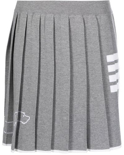 Thom Browne Hector Icon Pleated Mini Skirt - Gray