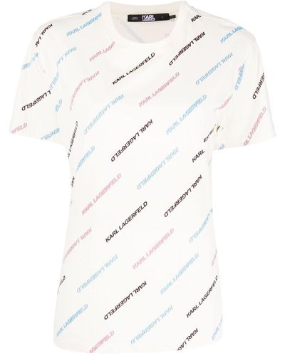 Karl Lagerfeld T-shirt Met Logoprint - Wit