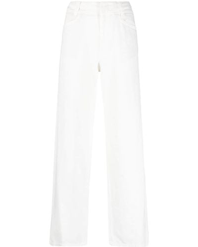 Vince High-waist Straight-leg Trousers - White