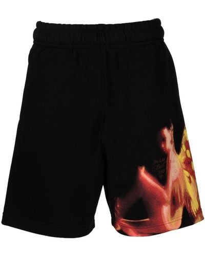 MISBHV Shorts mit Flammen-Print - Schwarz