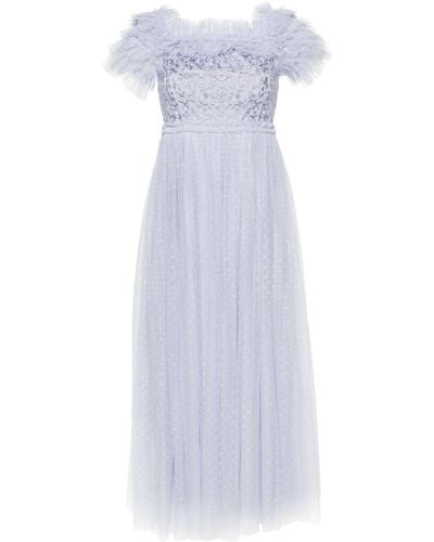 Needle & Thread Asymmetrisches Kleid aus Blumenspitze - Weiß