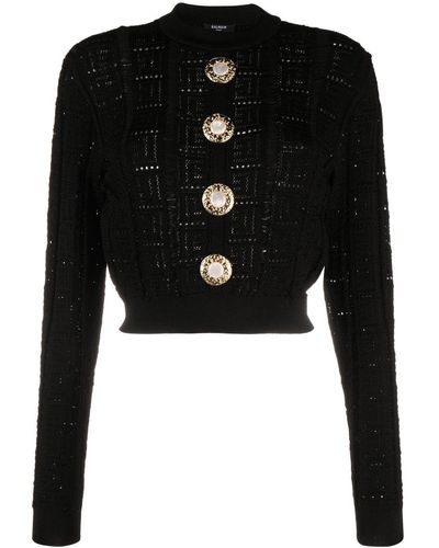 Balmain Decorative Button Jumper - Black