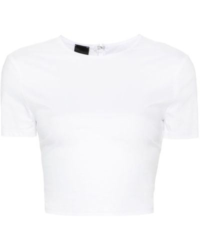 Pinko Short-sleeve Cropped T-shirt - White