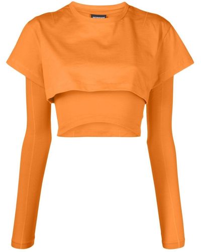 Jacquemus Le Double Layered Cropped T-shirt - Orange