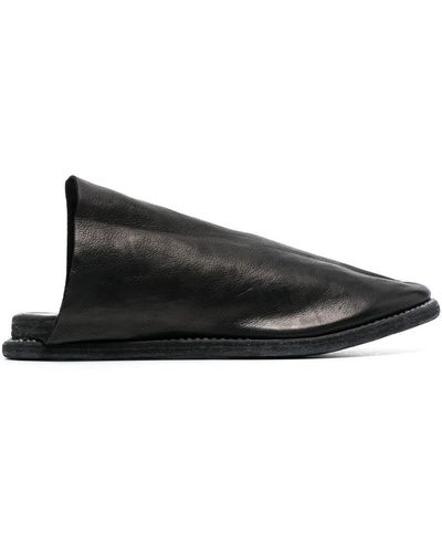 Guidi Leather Slip-on Mules - Black