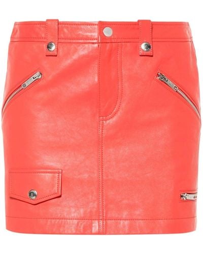Moschino Jeans Lederrock mit Taschen - Pink