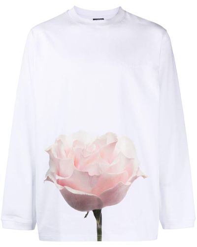 Jacquemus T-shirt à manches longues 'le t-shirt rosine' blanc - le chouchou