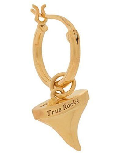 True Rocks Shark Tooth Single Hoop Earring - Metallic