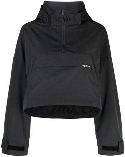 Izzue Logo-embroidered Panelled Hoodie - Black