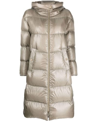 Herno Quilted Padded Zipped Coat - Natural