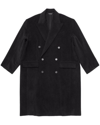 Balenciaga Double-breasted Virgin-wool Coat - Black