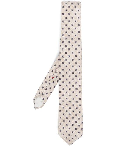 Dell'Oglio Embroidered-pattern Silk Tie - Multicolour