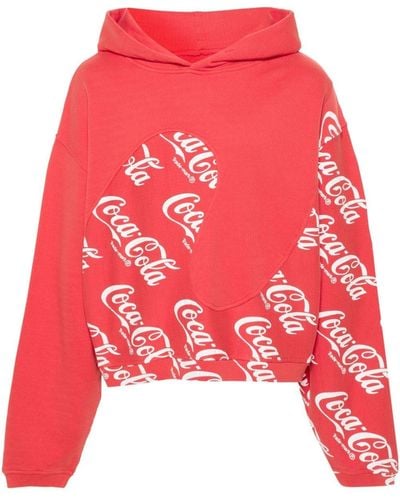 ERL X Coca-cola Cotton Hoodie - Men's - Cotton - Red