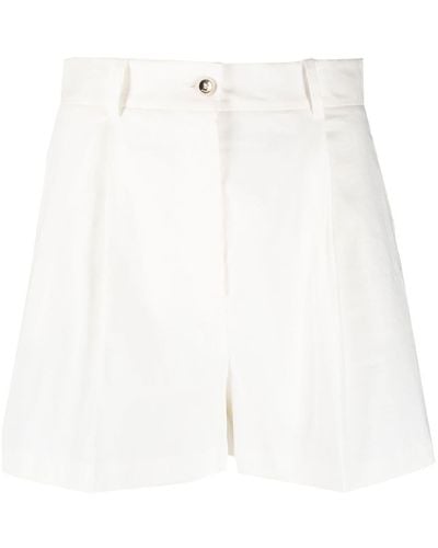 Pinko Sorridente Shorts mit hohem Bund - Weiß