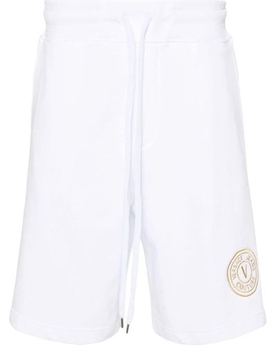 Versace Jeans Couture Joggingshorts mit V-Emblem - Weiß
