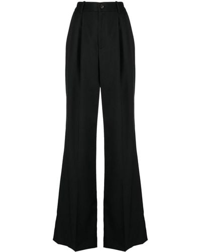 Nili Lotan Flavie Box-pleat Tailored Trousers - Black