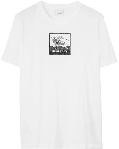 Burberry 'margot' T-shirt With Ekd Embroidery - White