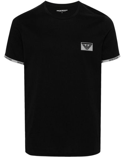 Emporio Armani Appliqué-logo Cotton T-shirt - Black