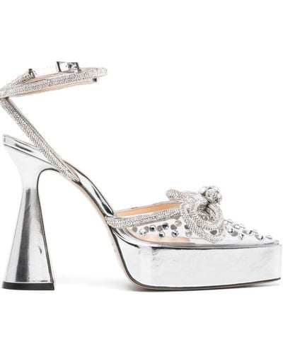 Mach & Mach Zapatos de tacón con detalles de cristales - Blanco
