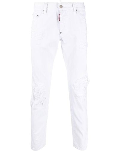 DSquared² Skinny-Jeans im Distressed-Look - Weiß