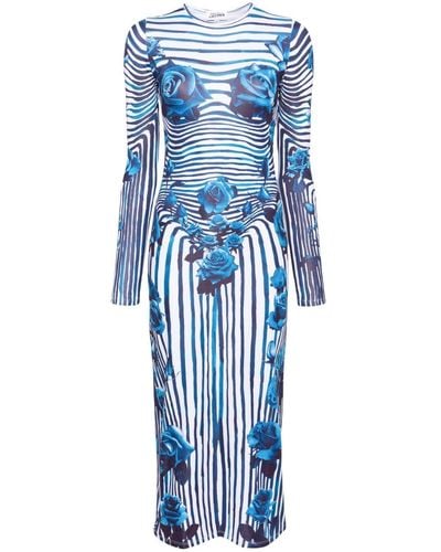 Jean Paul Gaultier Flower Body Morphing ドレス - ブルー