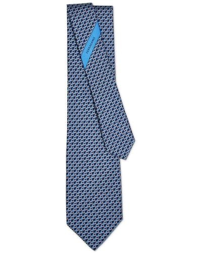 Ferragamo Cravatta con stampa Sun - Blu