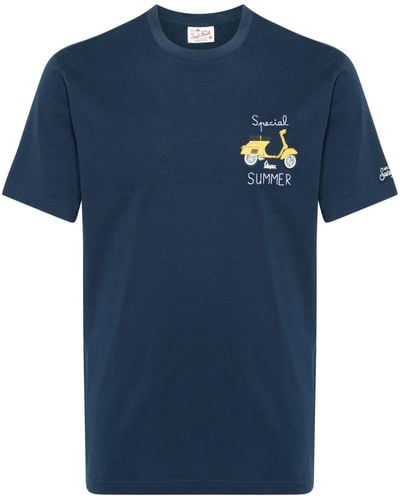 Mc2 Saint Barth X Vespa® T-shirt Met Print - Blauw