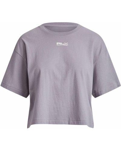 Polo Ralph Lauren Rlx Logo Print Cropped T-shirt - Grey