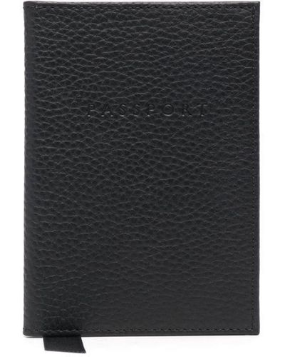 Aspinal of London Étui pour passeport en cuir - Noir