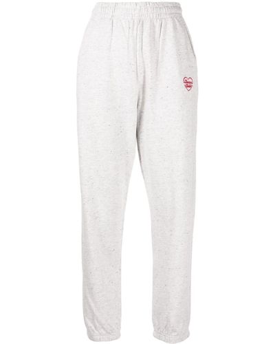 Chocoolate Logo-embroidered Cotton Track Trousers - White