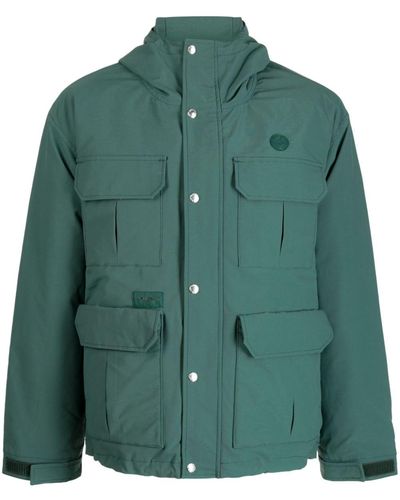 Chocoolate Flap-pockets Hooded Jacket - Green